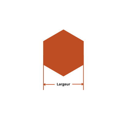 Barre laiton hexagonal 30 mm UZ39PB3 schema