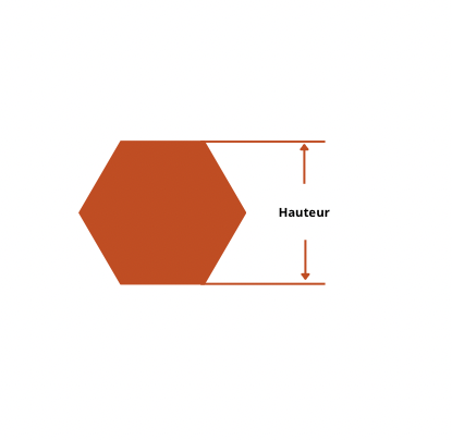 Barre inox hexagonal 24 mm 304L schema