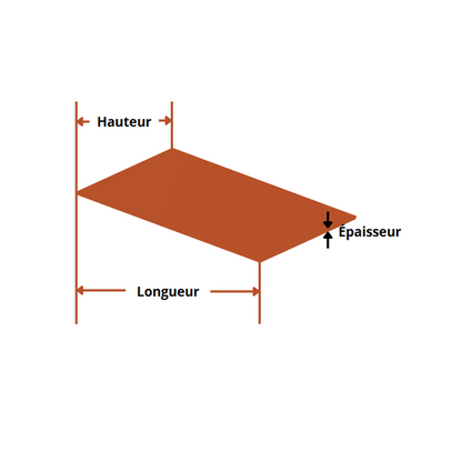 Tole aluminium 15 mm 2017A schema